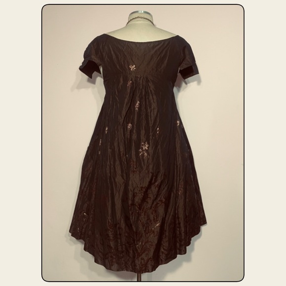 🌸🌼🌺NICOLE MILLER BROWN METALLIC DRESS…Sz 8…NWT - Picture 3 of 8